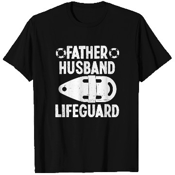 Discover Father husband lifeguard swimming pool guard T Shirts