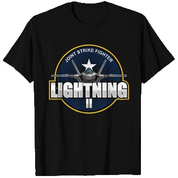 Discover F35 Lightning 2 Patch Small logo red T Shirts