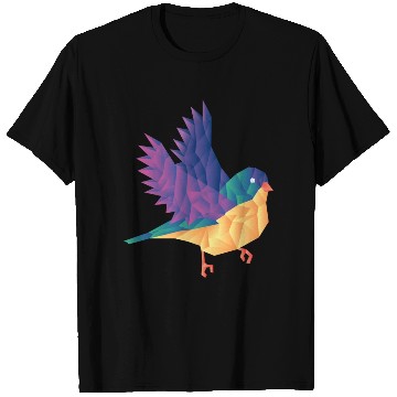 Discover Polygon Shape Multi Colored Bird Pattern Nature T Shirts