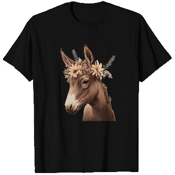 Discover Flower Crown Mule Floral Farm Animal Pet T Shirts