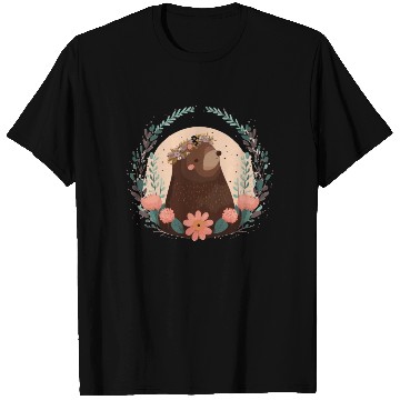 Discover Flower Crown Mole Floral Farm Animal Pet T Shirts