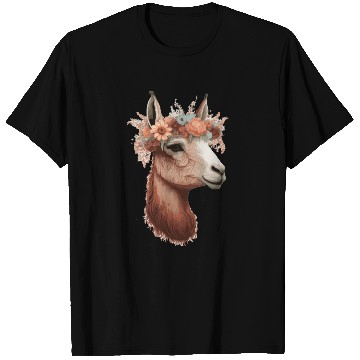Discover Flower Crown Llama Alpaca Floral Farm Animal Pet T Shirts