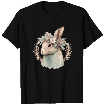 Discover Flower Crown Bunny Rabbit Floral Farm Animal Pet T Shirts