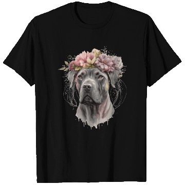 Discover Cute Cane Corso Flower Crown Pet Dog Floral Puppy T Shirts