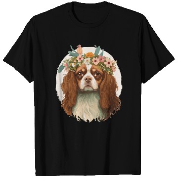 Discover Cavalier King Charles Spaniel Flower Crown Pet Dog T Shirts