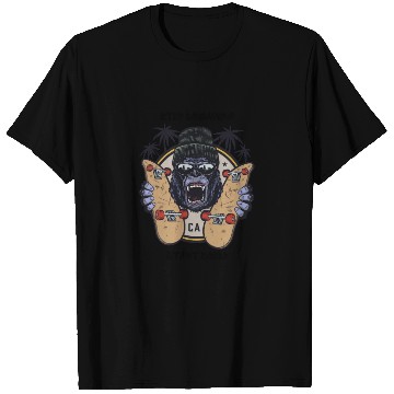 Discover illustrated skateboard monkey with motivational T Shirts
