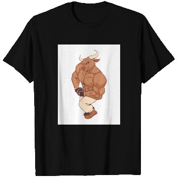 Discover Brown Illustrated Bull Gym Lover T Shirts