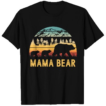 Discover Mama Bear with 2 Cubs Retro Mountains Mother's day T Shirts
