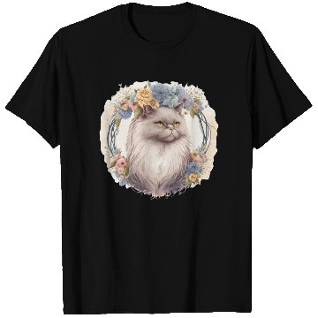 Discover Cute Persian Cat Flower Crown Cats Pet Kitten T Shirts