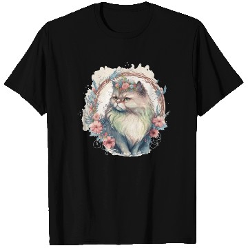 Discover Cute Persian Cat Flower Crown Cats Pet Kitten T Shirts
