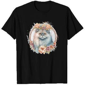 Discover Cute Persian Cat Flower Crown Cats Pet Kitten T Shirts