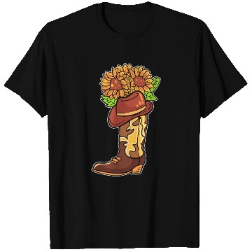 Discover Cowboy Boots With Flowers Equestrian T Shirts