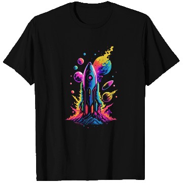 Discover watercolor neon rocket T Shirts