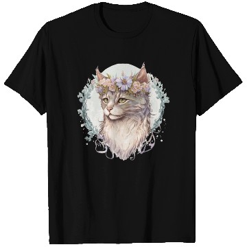 Discover Cute LaPerm Cat Flower Crown Cats Pet Kitten T Shirts