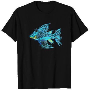 Discover Blue T Tattoo Fish music yellow T Shirts
