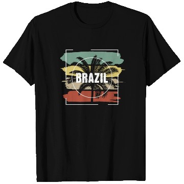 Discover Brazil Artistic Palm Tree Retro T Shirts