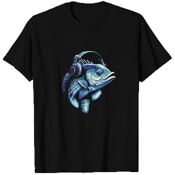 Discover fish with headphones T Shirts