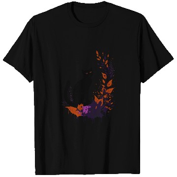 Discover Black cat with plants T Shirts