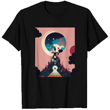 Discover Hooded Mystery Night Sky Spectacle Over Cityscape T Shirts