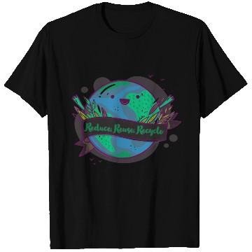 Discover Reduce, Reuse, Rescue Quote with earth Graphic T Shirts
