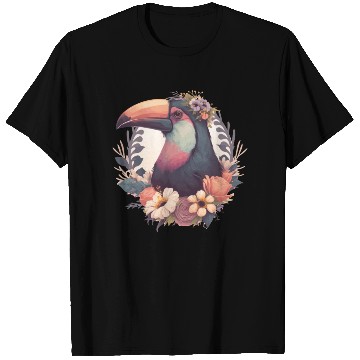 Discover Cute Toucan Tropical Bird Flower Crown Jungle Bird T Shirts