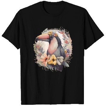 Discover Artistic Toucan Tropical Bird Flower Crown Pet Bir T Shirts