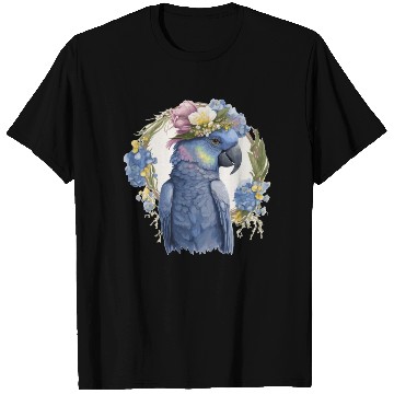 Discover Cute Hyacinth Macaw Parrot Bird Flower Crown Pet B T Shirts