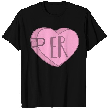 Discover Cute ER Nurse Candy Heart for Valentines Day Scrub T Shirts
