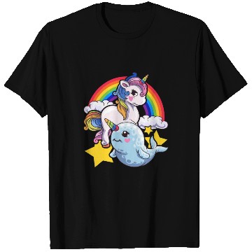 Discover Cute Horned Narwhal And Unicorn Animal Friends T Shirts