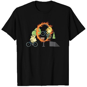 Discover Cute popcorn doing stunts with bicycle T Shirts