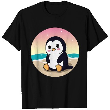 Discover Beach penguin at sunset T Shirts