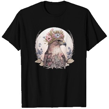 Discover Cute Hawk Bird Of Prey Flower Crown Floral Bird Wa T Shirts
