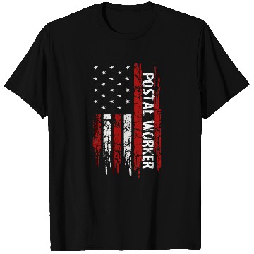 Discover Postal Worker Usa Flag Mailman Postman T Shirts