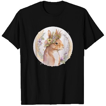 Discover Floral Squirrel Flower Crown Watercolor Animal Lov T Shirts