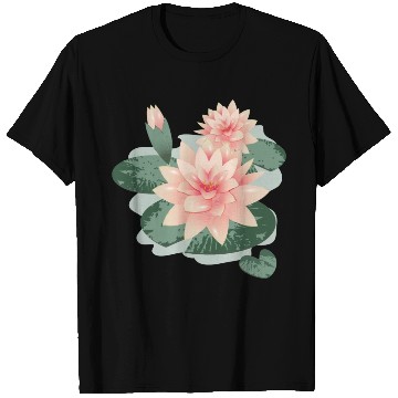 Discover Water lily flower with bud in water lily pond T Shirts