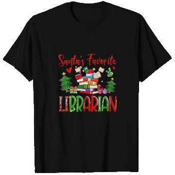 Discover Santas Favorite Librarian Cute Book Lover Christma T Shirts
