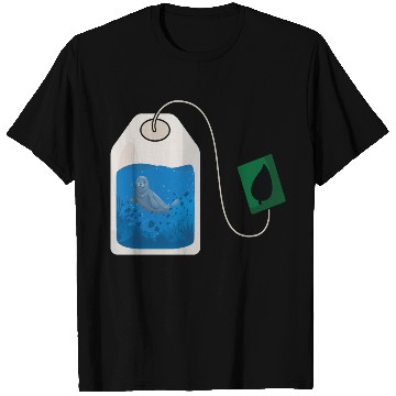 Discover Funny seal swimming in a tea bag T Shirts