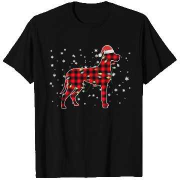 Discover Great Dane Dog Santa Holiday Buffalo Plaid T Shirts