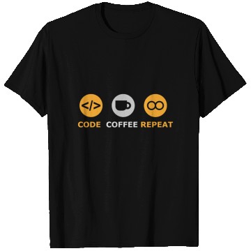 Discover coffee code repeat software developer tech T Shirts