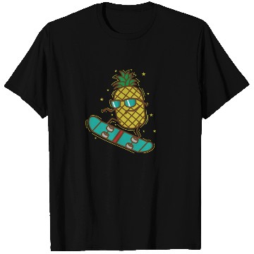 Discover Pineapple rides Skateboard sweet Fruit T Shirts