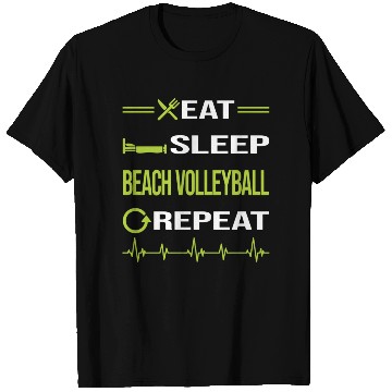 Discover Funny Eat Sleep Repeat Beach Volleyball nostalgia T Shirts