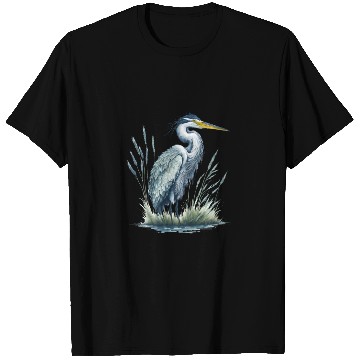 Discover Watercolor Heron in Nature T Shirts