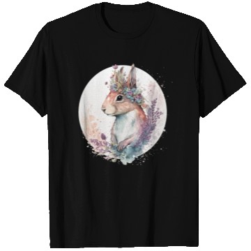 Discover Cute Watercolor Squirrel Flower Crown Animal Lover T Shirts