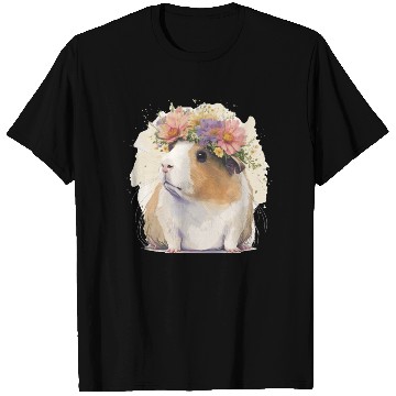 Discover Watercolor Guinea Pig Flower Crown Floral Boho Aes T Shirts