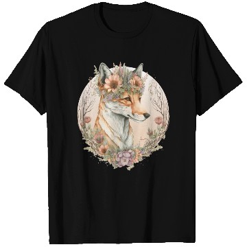 Discover Cute Fox Flower Crown Artistic Foxes Animal Lover T Shirts