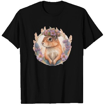 Discover Watercolor Chipmunk Flower Crown Hawaiian Boho Aes T Shirts