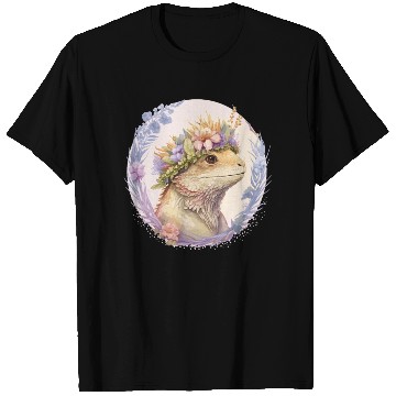 Discover Floral Bearded Dragon Flower Crown Pet Lizard Love T Shirts