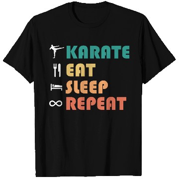 Discover karate eat sleep repeat T Shirts
