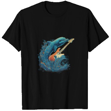 Discover Dolphin Playing Electric Guitar Rock T Shirts