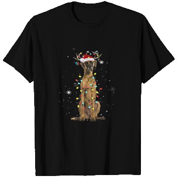 Discover Santa Great Dane Reindeer Light Christmas79 T Shirts
